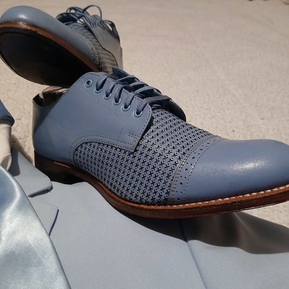 Elegant Sky Blue Perforated Oxfords